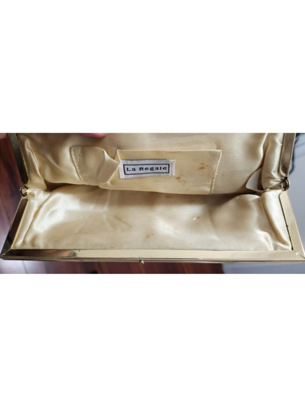 Vintage La Regale Gold Metal Mesh Evening Bag Chain Shoulder Clutch Purse - Picture 9 of 11